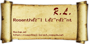 Rosenthál Lóránt névjegykártya